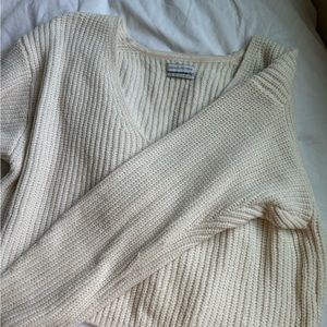 Cream urban outfitters chenille sweater